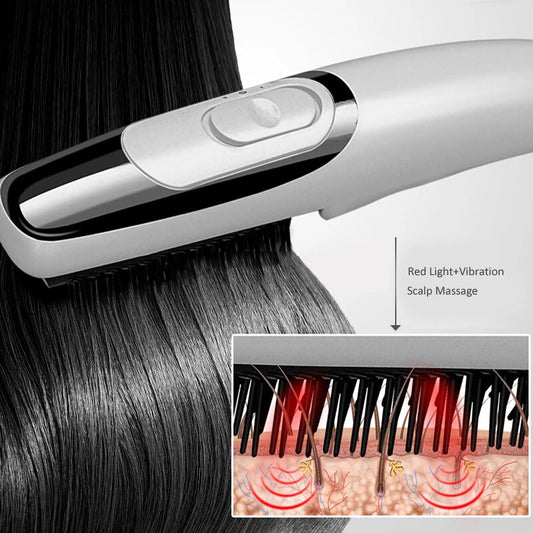 2in1 Electric Massage Comb Portable Laser Red Light Hair Growth Vibration Head Massager Anti-Hair Loss Scalp Meridians Brush