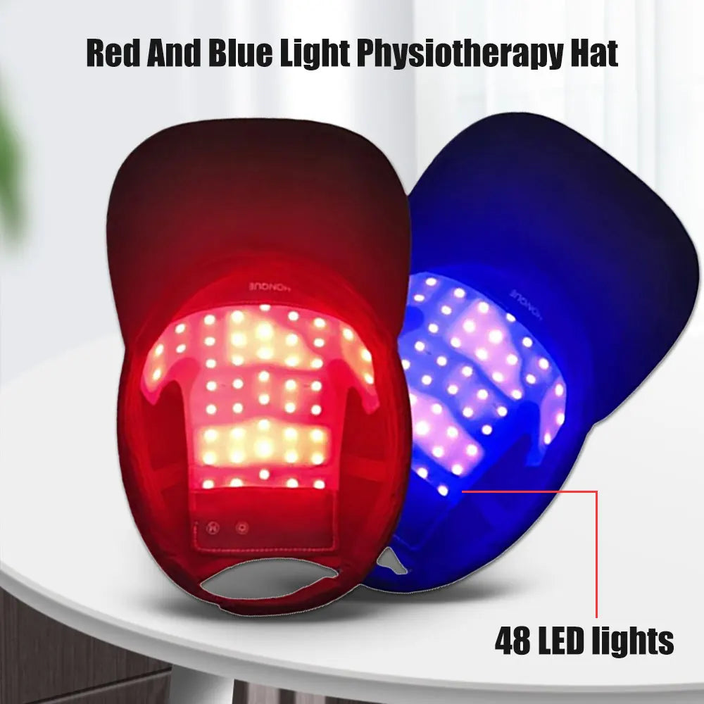 LED Red Light Therapy Hat for Hair Growth 48 Bead Lights Anti Hair Loss LED Machine 650nm 470nm  850nm Light Device Helmet Cap