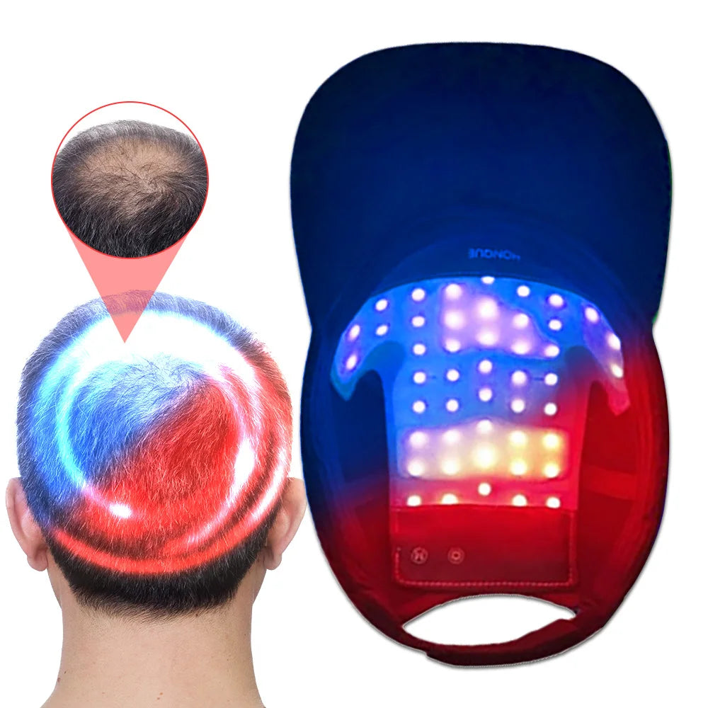 LED Red Light Therapy Hat for Hair Growth 48 Bead Lights Anti Hair Loss LED Machine 650nm 470nm  850nm Light Device Helmet Cap