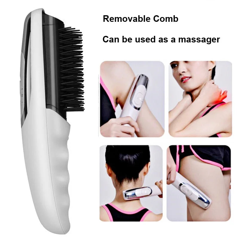 2in1 Electric Massage Comb Portable Laser Red Light Hair Growth Vibration Head Massager Anti-Hair Loss Scalp Meridians Brush